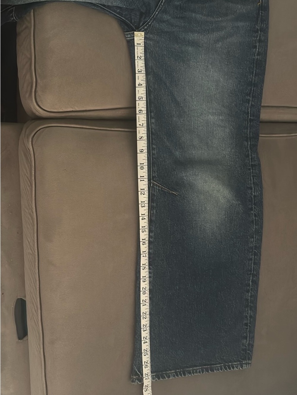 Pilcro Wide Leg Flare Jeans in Medium Blue Wash - Picture 5 of 5